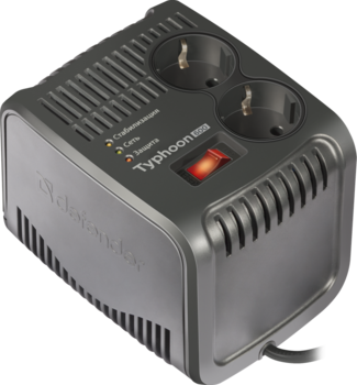 Стабилизатор напряжения Defender AVR Typhoon 600 200 Вт, 2 розетки