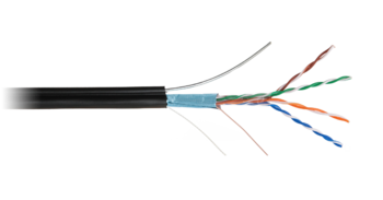 EC-UF004-5E-PE-SW-BK Кабель медный с тросом F/UTP, cat 5е, 4х2х0,48 экранированный