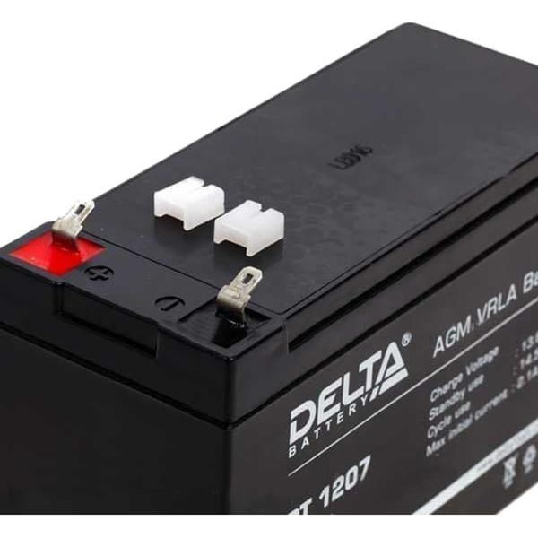 Delta DT 1207 Аккумулятор герметичный свинцово-кислотный 12В/7Ач, ножевые клеммы 4.8 мм (F1), 151х65х95мм, 2,3кг