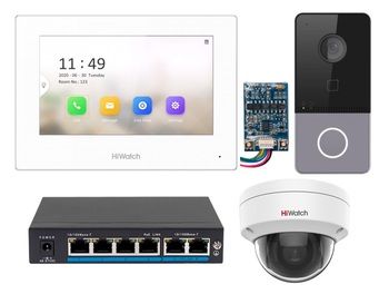 Комплект видеодомофона для квартиры с wi-fi VDP-H3212W / ATH-IN-D11F-RW / IPC-D022-G2/S с 1 камерой