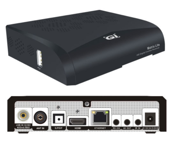 Спутниковый/эфирный приемник GI Matrix Lite DVB-S2/T2/C HDMI, ALI 3612, 1xUSB, внешний ИК