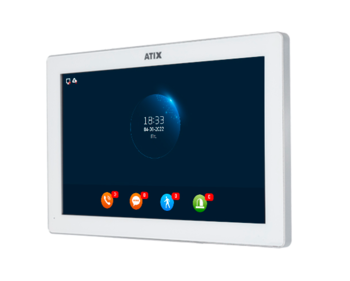 AT-I-M1011F/I White ATIX Цветной домофон с FHD TFT сенсорным экраном 10 дюймов, встроенный МСК