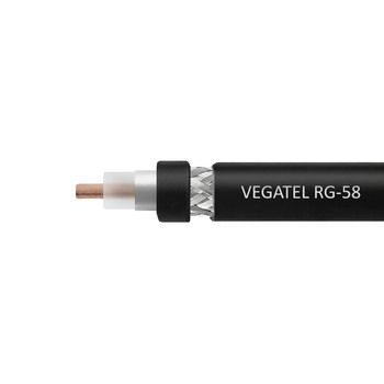 Кабель VEGATEL RG-58 A/U Cu (ГОСТ, PE, черный)